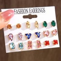 ราคา 17MILE Vintage Cubic Zirconia Round Stud Earrings Set For Women Silver Color Crystal Rhinestone Heart Earrings Jewelry (19369457479)