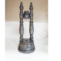 ราคา ขาตั้ง ที่วาง ฐานตั้ง ที่ตั้ง ที่ใส่ ตาลปัตร ตาล ปัตร ตา ละ ปัตร งาน ฝัง มุก ทรง เสา ชิงช้า ไม้ มงคล พัดยศ พัด ยศ บริขาร ของใช้ ใน วัด พระ (19578751457)