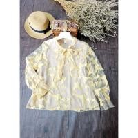 ราคา เสื้อแขนยาวคอริบบิ้นผ้าลูกไม้ลายผีเสื้อ เสื้อผ้าลูกไม้มีซับใน เสื้อแขนยาวคอริบบิ้น รุ่น ลูกไม้ผีเสื้อ สีขาว ดำ ทอง L XL 2XL จำนวน 1 ตัว เสื้อแขนยาวคอริบบิ้นสีพื้น ผ้าลูกไม้ลายผีเสื้อพร้อมซับในตัวเสื้อ