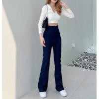 ราคา กางเกงขาม้าสียีนส์เข้มเอวสูงปรี๊ดๆ พร้อมส่ง (18678894861)