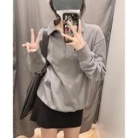 ราคา UNIQLO 2023ไหมพรมขนแกะถักสีล้วนและซิปสูงครึ่งสำหรับ449041 (19700408476)