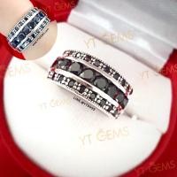 ราคา แหวนแถว นิล แหวนเงินแท้ รมดำ พลอยนิล CZ YTG 10114 (14231180687)