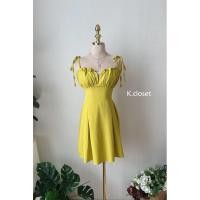 ราคา มินิเดรส ผูกโบว์ไหล่แต่งซีทรูอก (20247131143)