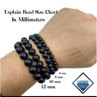 ราคา Natural blue Chalcedony Stone Round Beaded Necklace Available in 6 mm 8 mm 10 mm Necklace for men and women (18354266878)