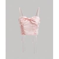 ราคา ใหม่ เสื้อสายเดี่ยว ผูกเงื่อนผีเสื้อ ตกแต่งโบว์หน้า ซิปด้านหลัง ผ้าทอ งานจริงตรงปก พร้อมส่งใน6 7วัน (20918843480)