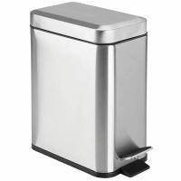 ราคา Stainless Steel Trash Can Household Flip Trash Can Soft Close Rectangular Bin 5L with Liner and Lid Use As Mini Garbage Basket Slim Trash Can or Decor in Bathroom (20618855882)