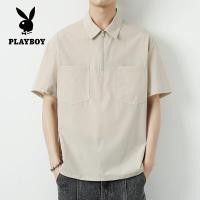 ราคา PLAYBOY Workwear กระเป๋าซิปคอโปโลเสื้อยืดผู้ชาย (18510249575)