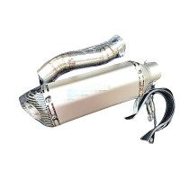 ราคา ชุดท่อสลิปออน HONDA CBR250 CBR300 ซีบีอาร์250 300 CB300F ซีบี300เอฟ วัสดุแสตนเลสเกรด 304 สวมคอ 2 นิ้ว ปลายท่อ AK14 นิ้วสีเงินปากเฉียงเลเซอร์ (12744554207)
