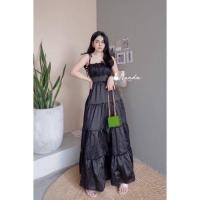 ราคา เดรสผูกไหล่สีปั๊วมากแม่ หน้าอกแต่งผ้าลูกไม้ แผ่นหลังสม็อก ตัดต่อระบาย มีโบว์ผูกหลัง งานผ้าไหมซาร่า (19726175970)