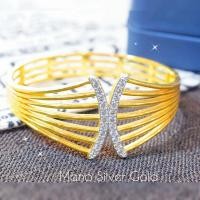 ราคา กำไลเพชรทองประดับเพชร b49 กำไลทองไมครอน หนัก 2 บาท กำไลเพชรcz กำไลรุ่นบีบ กำไลสวยๆ กำไลแฟชั่น กำไลทองชุบ กำไล (9676665680)