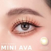 ราคา คอนแทคเลนส์ Mini Ava Gray Brown ยี่ห้อ Kitty kawaii ค่าสายตาปกติ 1000 (20762230704)