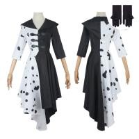 ราคา COSER 77 101 Dalmatians Cruella De Vil คอสเพลย์ cos The Great Dog Robbery ชุดเดรสแม่บ้าน สีดํา สีขาว พร้อมถุงมือ มีฮู้ด วิกผม ปาร์ตี้ฮาโลวีน 2 สไตล์ สําหรับผู้หญิ (19320795944)