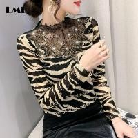 ราคา LMD เสื้อเชิ้ตผ้าโปร่งสำหรับผู้หญิงเสื้อเบลาส์แฟชั่นคอกลมพิมพ์ลายดอกไม้ประดับเพชรสดใสเสื้อยืดผ้าฝ้ายที่เย็บแขนยาวสไตล์เกาหลีวินเทจพิมพ์ลายจุดเล็กๆ2023ฤดูใบไม้ร่วง (20199282882)
