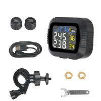 ราคา รถมอเตอร์ไซค์ TPMS แรงดันยางเครื่องวัดความดันลมยางสัญญาณเตือนอุณหภูมิพร้อมเซ็นเซอร์ภายนอก2ตัวระบบเตือนภัยยางแบบเรียลไทม์ (21170794484)