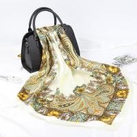 ราคา Retro เม็ดมะม่วงหิมพานต์ดอกไม้พิมพ์ผ้าพันคอผ้าไหมผู้หญิง90 90ซม ผ้าพันคอสี่เหลี่ยมกว้างยุโรปและอเมริกาสุภาพสตรี Headscarf ผ้าพันคอเสื้อ (9416511526)