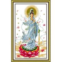 ราคา ชุดปักครอสติชพิมพ์ลาย เจ้าแม่กวนอิม ประทับยืนบนดอกบัว ภาพมงคล (16940368356)