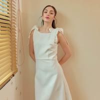 ราคา Love dress White เดรสสีขาว ชุดไปงาน เดรสพรีเวดดิ้ง โบว์ผูกไหล่ เดรสโบว์ (20607932290)