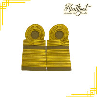 ราคา บ่าข้าราชการ อินทรธนูข้าราชการชุดกากี สีเหลืองทอง ดิ้นอินเดีย บ่ากากีบั้งข้าราชการ (21236145915)