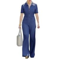 ราคา hexihsy Vonda ชุดจั๊มสูท คอปก แขนสั้น มีซิป สไตล์วินเทจ สําหรับผู้หญิง (20557438671)