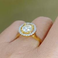 ราคา แหวนเพชร 1 0 80 กะรัต เพชรข้าง 22 0 22 ตัง น้ำ 95 vs ทอง 2 40 กรัม 18k เพชรแท้ ธรรมชาติ เบลเยี่ยมคัท (20546990644)