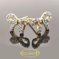 ราคา Inspire Jewelry ต่างหูรูปโบว์ ฝังเพชรสวิส หุ้มทองแท้100 24K หรูและน่ารัก ขนาด 1 CM (135390279)