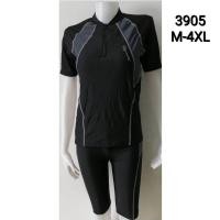 ราคา ชุดว่ายน้ำ ชาย หญิง ทอม แบบ 2 ชิ้น 3905 เเขนสั้น ขาสามส่วน ทรงตรง แนวสปอร์ต (17402716661)