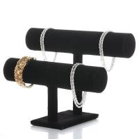 ราคา UNI ภายหลัง2ชั้นกำไลข้อมือที่วางจัดแสงสร้อยข้อมือ T Bar สีดำกำมะหยี่ขาตั้งตู้โชว์ (15713112321)