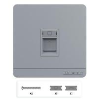 ราคา AMPCOM เต้ารับติดผนังแผ่นผนังผนังสีเทา1 พอร์ต2 พอร์ตเครือข่าย4 พอร์ตแผ่นสำหรับติดตั้งเต้าเสียบซ็อกเกตโทรศัพท์สำหรับ RJ11 RJ45 (10178713440)