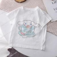 ราคา เสื้อยืดแฟชั่น Cinnamoroll สำหรับเด็กเสื้อยืดลายการ์ตูนอนิเมะ Sanrio เสื้อยืดลำลองสำหรับเด็กผู้หญิง เด็กชายเสื้อ Y2K (20581137313)