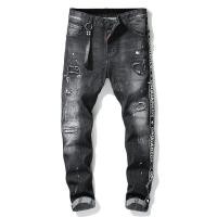 ราคา DSQUARED2 Brand Mens Jeans Fashion Classic Mens Elastic Hole Patchwork Denim Pants Hand Sprinkled Color Paint Dot Designer Jeans (16492708058)