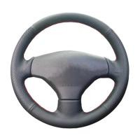 ราคา ที่หุ้มพวงมาลัยรถยนต์หนังเทียมสีดำเย็บด้วยมือแบบสั่งทำสำหรับ Peugeot 206 1998 2005 206 SW 2003 2005 206 (21170752261)