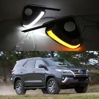 ราคา Car Flashing 2PCS For Toyota Fortuner 2015 2016 2017 2018 LED DRL Daytime Running Lights Daylight turn Signal lamp Style (11648154989)