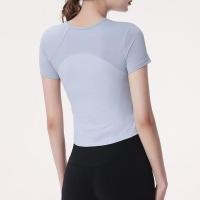 ราคา Lulu New Yoga Sports Short Sleeve Classic Crewneck Mesh Panel Soft Material Running Top 1316 (17837188096)