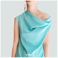 ราคา Himma Wiki Dress เดรสคอถ่วงผ้ายืดอัดพลีท (17820074232)