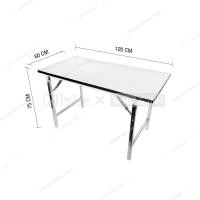 ราคา โต๊ะพับขาโครเมียมหน้าโฟเมก้า ขนาด 150x 60ซม สีขาว (19776875863)