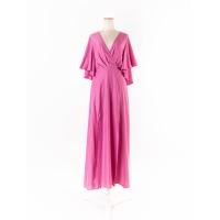 ราคา misty mynx เดรสยาวอกไขว้สีชมพูซิปหลัง ป้ายแบรนด์ระบุไซส์ S Preloved (20670681409)