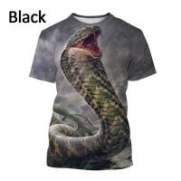ราคา Mens Cobra Art Short sleeve T Shirt Animal Snake Casual Fashion T Shirt Viper Harajuku Print Streetwear Top (19880353867)