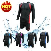ราคา ชุดว่ายน้ำ ชุดว่ายน้ำแขนยาว ขาสั้น ชุดว่ายน้ำหญิง ชาย ทอม สีดำ ซิปหน้า สินค้าพร้อมส่งด่วน ขนาด M L XL 2XL 3XL 4XL M023 (533798525)