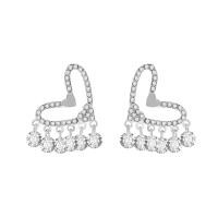 ราคา WHC Jewelry Fashion Gold Plated Inlaid Diamond Shiny Zircon Tassel Heart Earrings for Women (20444457162)
