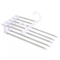 ราคา ไม้แขวนสแตนเลส5ชั้น ที่แขวนกางเกง ไม้แขวนเสื้อ ราวแขวนกางเกง ไม้แขวนสแตนเลส แขวนได้ถึง 5ตัว รับน้ำหนักได้มาก Thaisomall (19079636141)