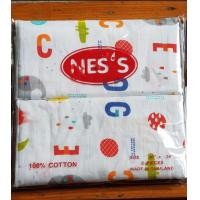ราคา ผ้าอ้อม ผ้าห่อตัวเด็กอ่อน ไซด์ 36x36นิ้้ว ยี่ห้อ NESS แพค 2 ผืน ผ้าอ้อมผ้าสาลูเนื้อEnfant Cotton 100 (12121128915)