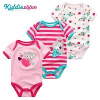 ราคา Kiddiezoom 3 ชิ้นทารกแรกเกิดเด็กทารกและเด็กผู้หญิงเสื้อผ้าเด็กทารก Romper แขนสั้น Jumpsuit ผ้าฝ้ายแท้ 0 12 เดือน (9546994236)