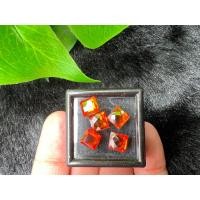 ราคา เพชรรัสเซีย เพชร CZ Orange fancy CUBIC ZIRCONIA square CUSHION 6x6 pineapple cutting MM 4 PCS (8293837550)