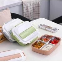 ราคา กล่องข้าว กล่องอาหารพลาสติก มีถาดสแตนเลสด้านใน เก็บอุณหภูมิ ใส่น้ำร้อนอุ่นอาหารได้ กล่องข้าวสแตนเลส กล่องใส่อาการ4ช่อง พกพาสะดวก คุณภาพดี เก็บอุณหภูมิได้ดี ทนทานใช้งานง่าย (923182208)