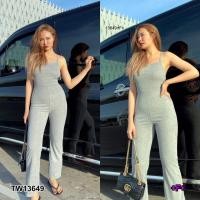 ราคา TW13649 จั้มสูทสายเดี่ยวไขว้หลังขายาว (9113649715)