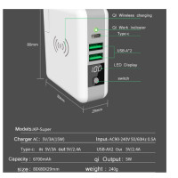 ราคา 3 in 1 Qi Wireless Charging Pad 6700mAh Power Bank Wall Charger 1268 (304287200)