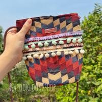 ราคา กระเป๋าสะพายข้าง พื้นเมือง งานผ้าทอ ลายอัพเดต กระเป๋าผ้าทอ กระเป๋าผ้า โบฮีเมี่ยน แต่งพู่ กระเป๋าสะพาย ขายส่ง (13258736516)