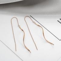 ราคา ต่างหูแฟชั่นต่างหูระย้ายาวแบบเรียบง่ายสีทองอารมณ์ Earline K (19558142743)