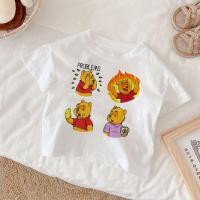 ราคา Winie เสื้อช้อนส้อมมีดหมีพูห์แฟชั่นแขนสั้นเสื้อยืดสีขาวเด็กเด็กผู้ชายเด็กผู้หญิงเด็กดีไซน์การ์ตูน (18803087256)