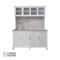 ราคา ผ่อน0 Livinghome FurnitureMall ตู้ครัว วัสดุอลูมิเนียม ท็อปหินแกรนิต อ่างล้างจาน สไตล์มินิมอล ขนาด 120 150 180 ซม รุ่น Mison 1 (15979899705)